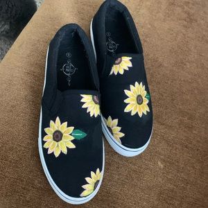 Sunflower hand painted shoes